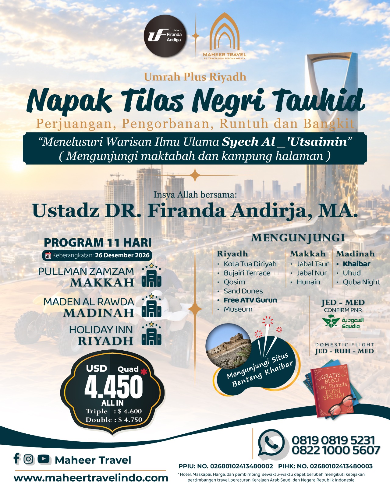 UMRAH PLUS NAPAK TILAS KISAH THAIF DAN KHAIBAR 26 DESEMBER 2026